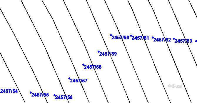 Parcela st. 2457/59 v KÚ Dobročkovice, Katastrální mapa