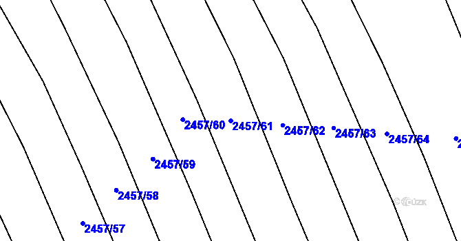Parcela st. 2457/61 v KÚ Dobročkovice, Katastrální mapa