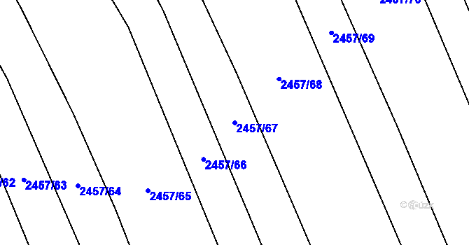 Parcela st. 2457/67 v KÚ Dobročkovice, Katastrální mapa