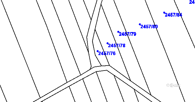 Parcela st. 2457/76 v KÚ Dobročkovice, Katastrální mapa