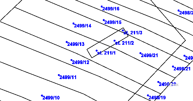 Parcela st. 211/1 v KÚ Dobročkovice, Katastrální mapa