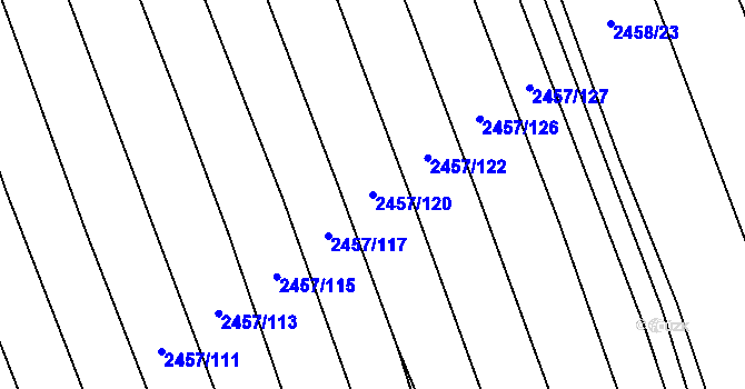 Parcela st. 2457/120 v KÚ Dobročkovice, Katastrální mapa