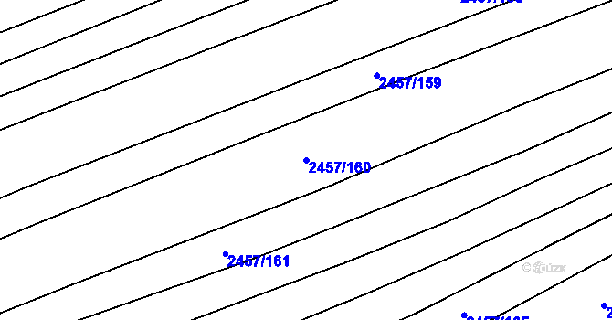 Parcela st. 2457/160 v KÚ Dobročkovice, Katastrální mapa