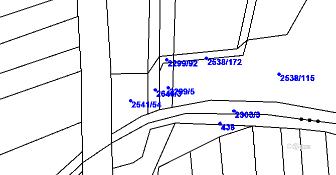 Parcela st. 2299/5 v KÚ Dobročkovice, Katastrální mapa