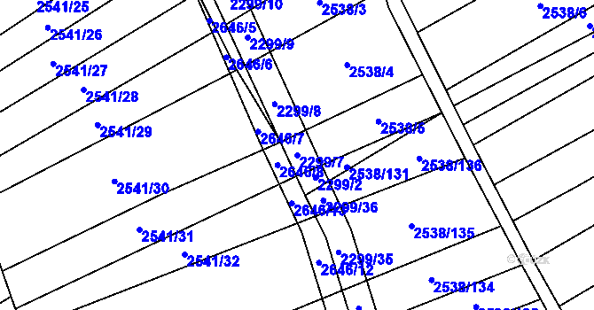 Parcela st. 2299/7 v KÚ Dobročkovice, Katastrální mapa