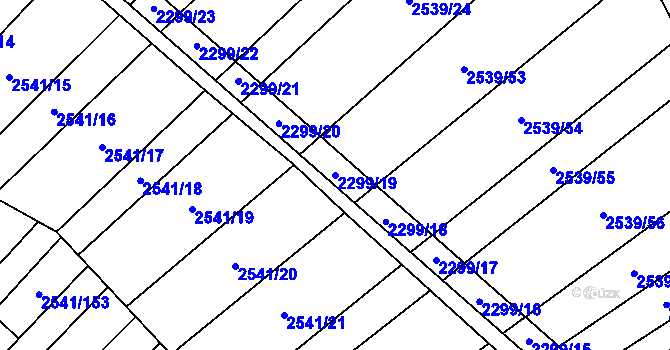 Parcela st. 2299/19 v KÚ Dobročkovice, Katastrální mapa