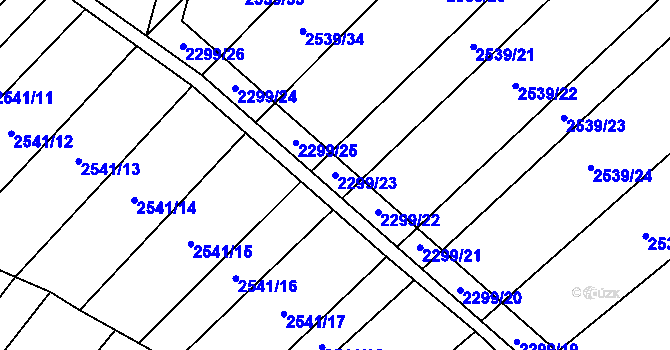 Parcela st. 2299/23 v KÚ Dobročkovice, Katastrální mapa
