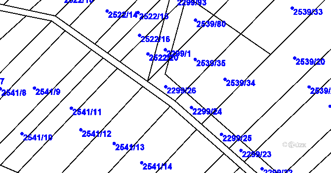 Parcela st. 2299/26 v KÚ Dobročkovice, Katastrální mapa