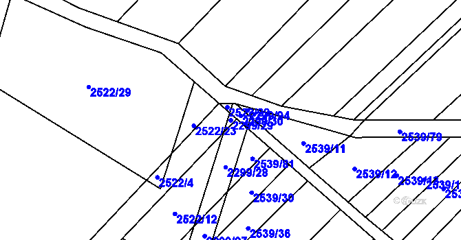 Parcela st. 2299/29 v KÚ Dobročkovice, Katastrální mapa