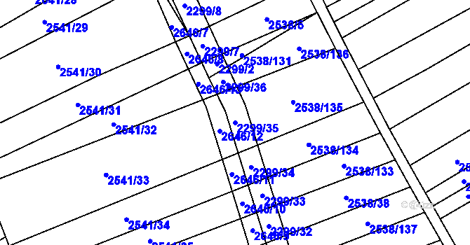 Parcela st. 2299/35 v KÚ Dobročkovice, Katastrální mapa