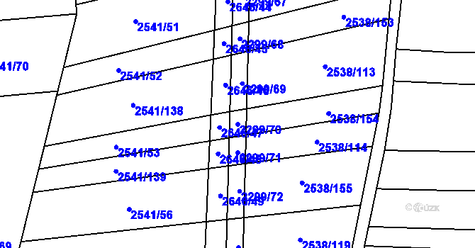 Parcela st. 2299/70 v KÚ Dobročkovice, Katastrální mapa