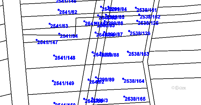 Parcela st. 2299/88 v KÚ Dobročkovice, Katastrální mapa