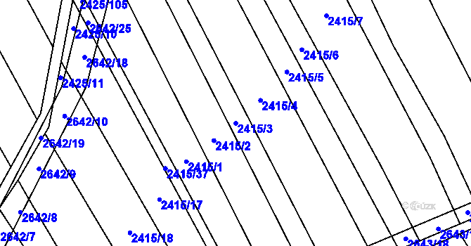 Parcela st. 2415/3 v KÚ Dobročkovice, Katastrální mapa
