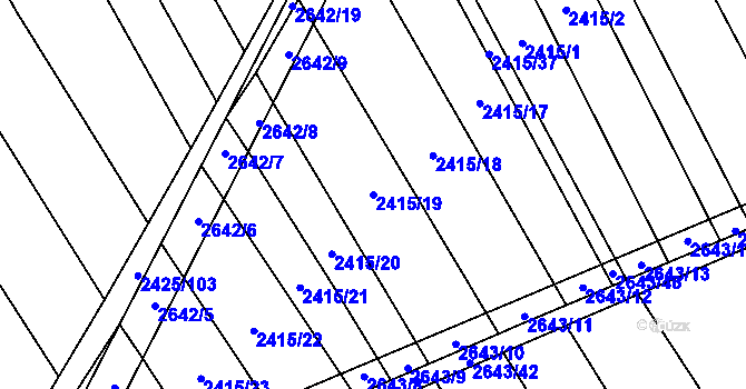 Parcela st. 2415/19 v KÚ Dobročkovice, Katastrální mapa