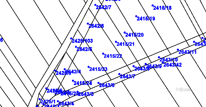 Parcela st. 2415/22 v KÚ Dobročkovice, Katastrální mapa