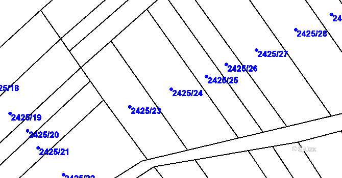Parcela st. 2425/24 v KÚ Dobročkovice, Katastrální mapa
