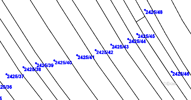 Parcela st. 2425/42 v KÚ Dobročkovice, Katastrální mapa