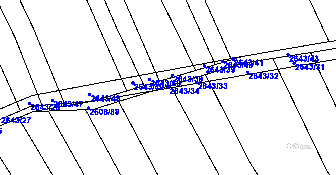 Parcela st. 2643/34 v KÚ Dobročkovice, Katastrální mapa