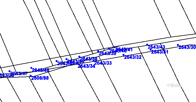Parcela st. 2643/39 v KÚ Dobročkovice, Katastrální mapa