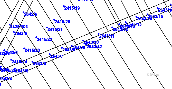 Parcela st. 2643/42 v KÚ Dobročkovice, Katastrální mapa