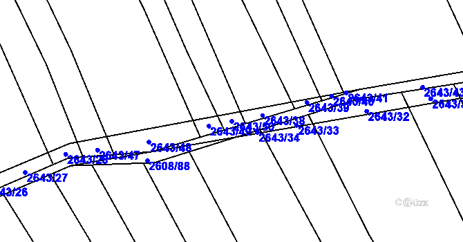 Parcela st. 2643/50 v KÚ Dobročkovice, Katastrální mapa