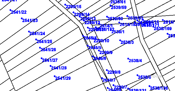 Parcela st. 2646/5 v KÚ Dobročkovice, Katastrální mapa