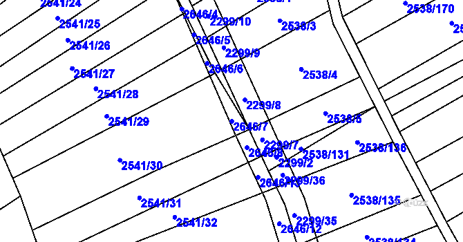 Parcela st. 2646/7 v KÚ Dobročkovice, Katastrální mapa