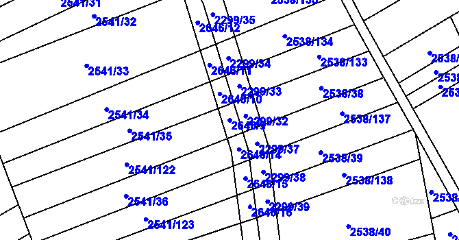 Parcela st. 2646/9 v KÚ Dobročkovice, Katastrální mapa