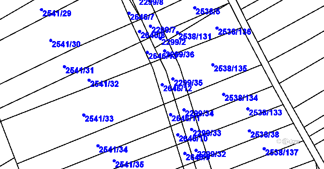 Parcela st. 2646/12 v KÚ Dobročkovice, Katastrální mapa