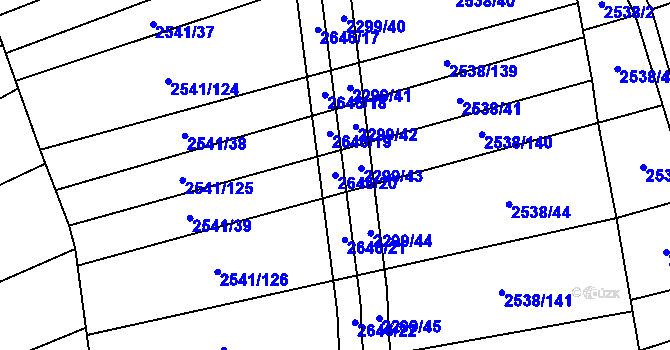 Parcela st. 2646/20 v KÚ Dobročkovice, Katastrální mapa