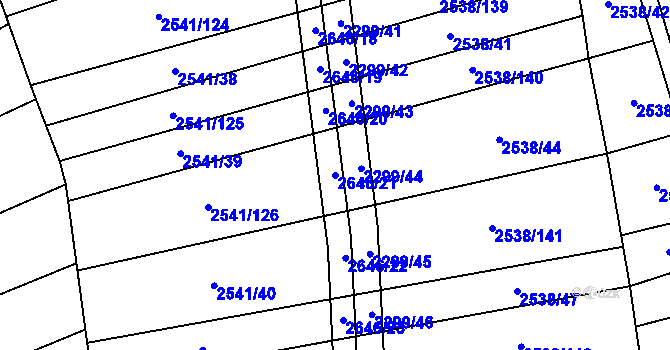 Parcela st. 2646/21 v KÚ Dobročkovice, Katastrální mapa