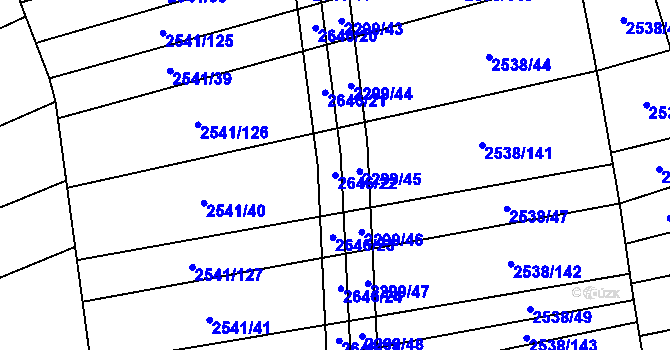 Parcela st. 2646/22 v KÚ Dobročkovice, Katastrální mapa