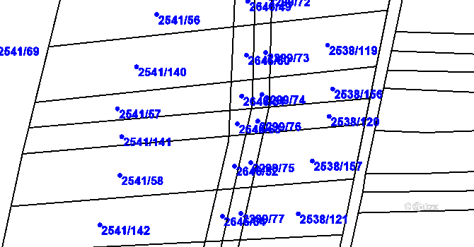 Parcela st. 2646/53 v KÚ Dobročkovice, Katastrální mapa