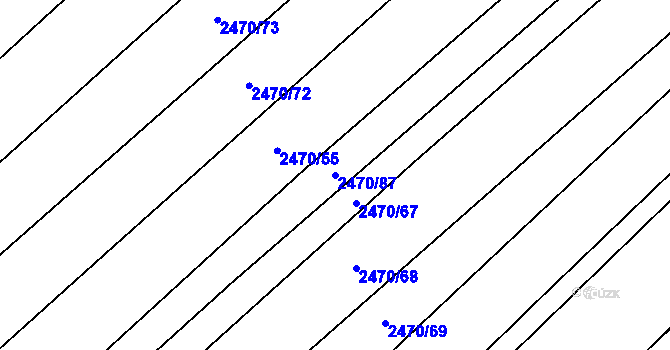 Parcela st. 2470/87 v KÚ Dobročkovice, Katastrální mapa