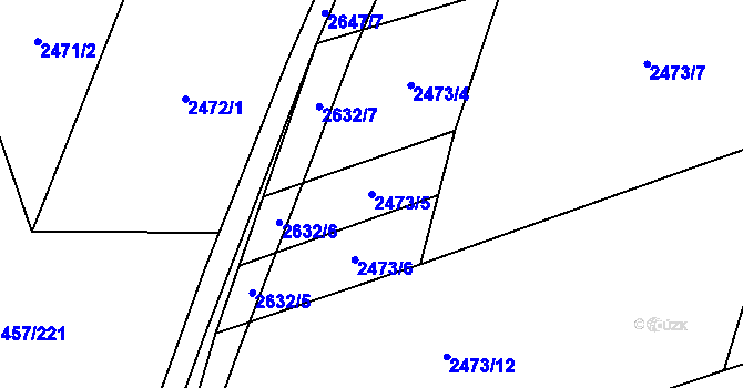 Parcela st. 2473/5 v KÚ Dobročkovice, Katastrální mapa