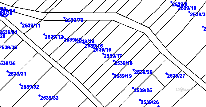 Parcela st. 2539/17 v KÚ Dobročkovice, Katastrální mapa