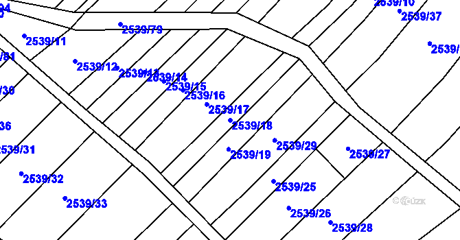 Parcela st. 2539/18 v KÚ Dobročkovice, Katastrální mapa