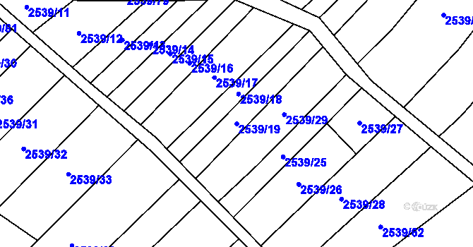 Parcela st. 2539/19 v KÚ Dobročkovice, Katastrální mapa