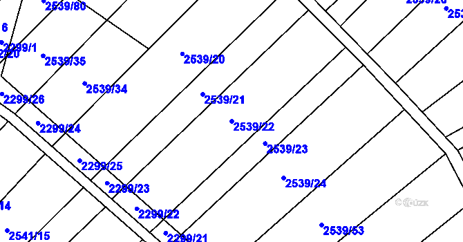 Parcela st. 2539/22 v KÚ Dobročkovice, Katastrální mapa