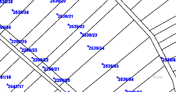 Parcela st. 2539/24 v KÚ Dobročkovice, Katastrální mapa