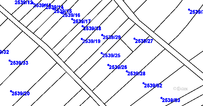 Parcela st. 2539/25 v KÚ Dobročkovice, Katastrální mapa