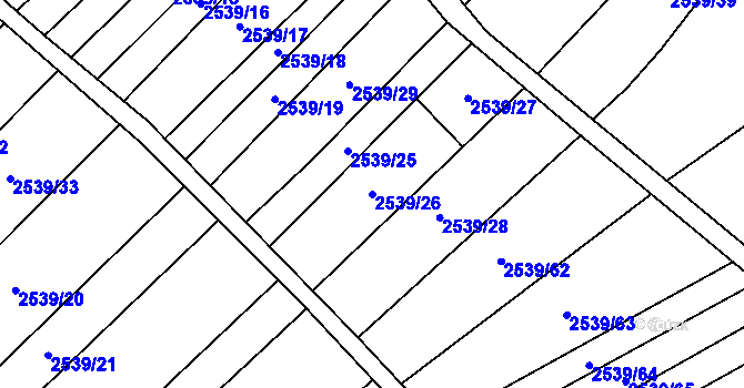 Parcela st. 2539/26 v KÚ Dobročkovice, Katastrální mapa