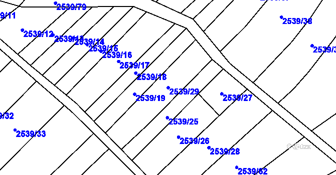 Parcela st. 2539/29 v KÚ Dobročkovice, Katastrální mapa