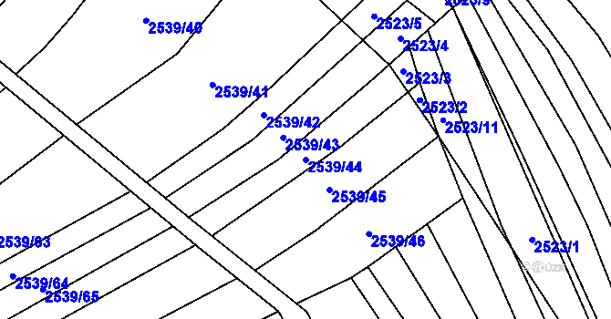 Parcela st. 2539/44 v KÚ Dobročkovice, Katastrální mapa