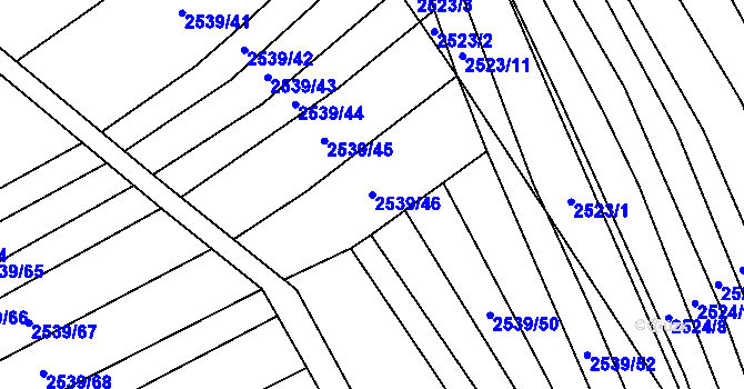 Parcela st. 2539/46 v KÚ Dobročkovice, Katastrální mapa