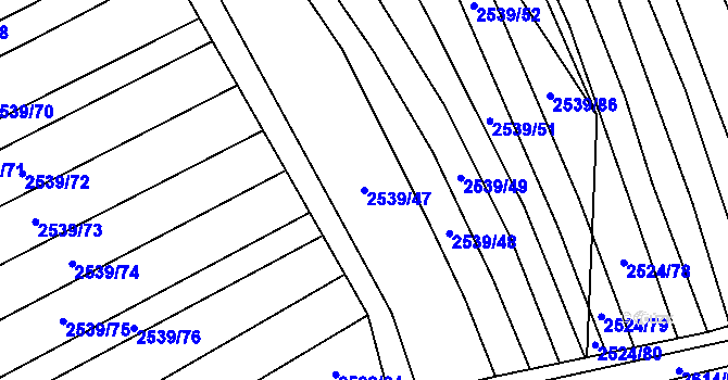 Parcela st. 2539/47 v KÚ Dobročkovice, Katastrální mapa
