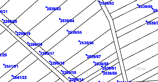 Parcela st. 2539/56 v KÚ Dobročkovice, Katastrální mapa