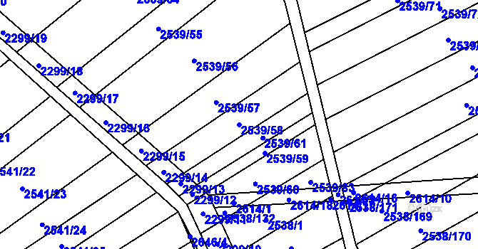 Parcela st. 2539/58 v KÚ Dobročkovice, Katastrální mapa