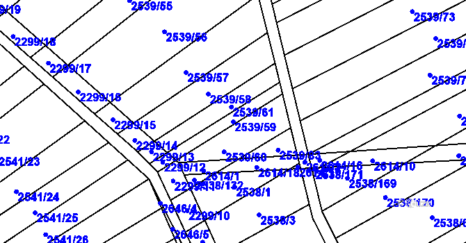 Parcela st. 2539/59 v KÚ Dobročkovice, Katastrální mapa