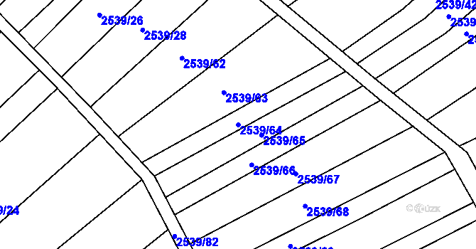 Parcela st. 2539/64 v KÚ Dobročkovice, Katastrální mapa